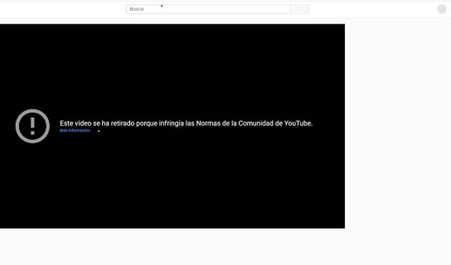 YouTube decidió borrar el video por sus propias políticas. Foto: captura