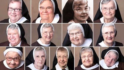 Las 13 monjas de la Congregación de las Hermanas de San Félix de Cantalicio en Livonia, Michigan (Infobae)