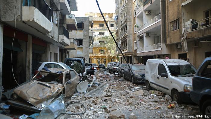 Efectos de la explosión en Beirut. 