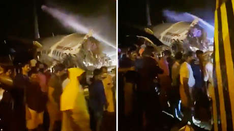 Un avión de Air India Express con unas 190 personas a bordo se parte en dos al salirse de la pista durante el aterrizaje (VIDEOS, FOTOS)
