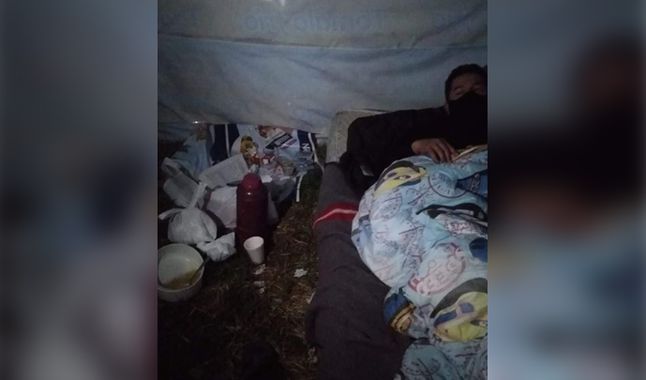 Cusco: un policía se aisló en una carpa afuera de su hogar para no contagiar a su familiar de coronavirus. (Foto: Cusco Informa)
