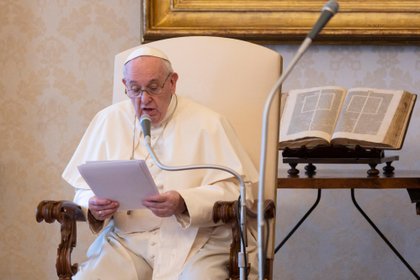El papa Francisca durante la audiencia general del miércoles (Vatican Media via REUTERS)