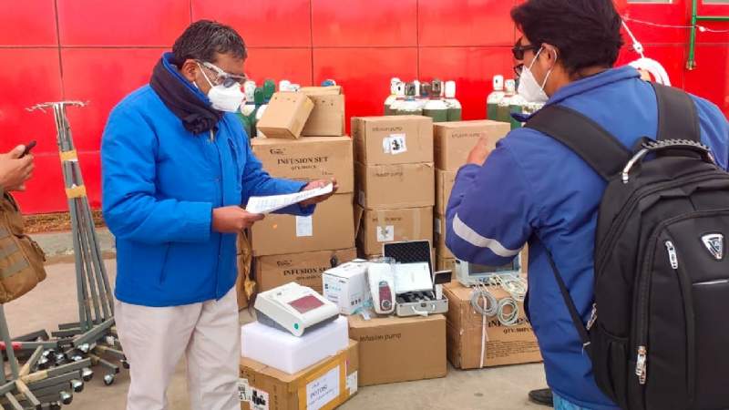 El Centro Covid-19 de Potosí recibe ocho respiradores y equipos de bioseguridad