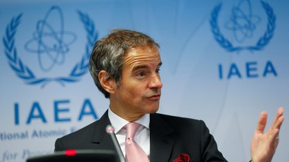 International Atomic Energy Agency (IAEA) Director General Rafael Grossi addresses the media after a board of governors meeting at the IAEA headquarters in Vienna, Austria June 15, 2020.Picture taken June 15, 2020. REUTERS/Leonhard Foeger