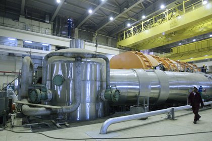 En esta foto de archivo tomada el 26 de octubre de 2010 se muestra el interior del reactor de la central nuclear de Bushehr, construida por Rusia en el sur de Irán, a 1200 Km. al sur de Teherán,