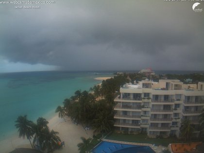 Imágenes del paso de la tormenta tropical Marco por Isla Mujeres, en Quintana Roo (Foto: Twitter Webcams de México)