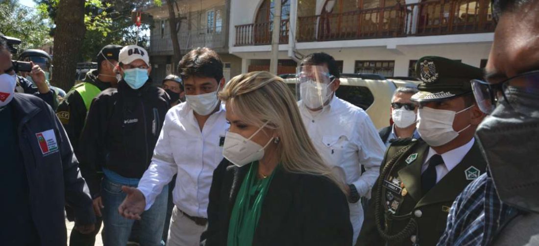 La Presidenta Añez estuvo este martes en Tarija. Foto APGNoticias