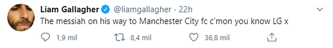 El mensaje de Liam Gallagher 