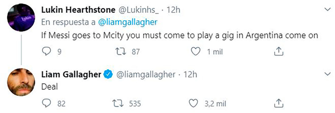 La promesa de Liam Gallagher a un seguidor argentino