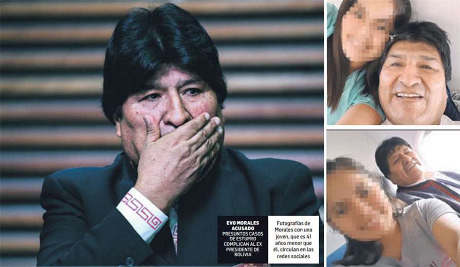 Fotografías de Morales con una joven. Foto: AFP