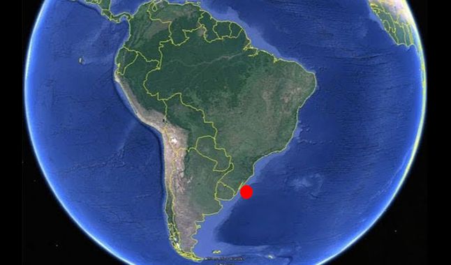 Ubicación de la fuga de metano, cerca a las costas del sur de Brasil. Fuente: Google Earth.