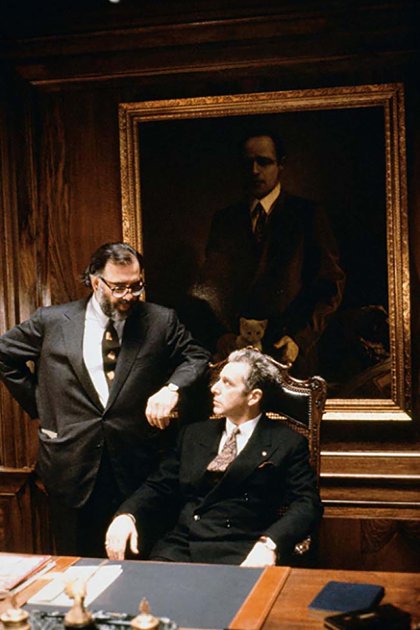 Francis Ford Coppola y Al Pacino en el set de El Padrino: parte III (1990)