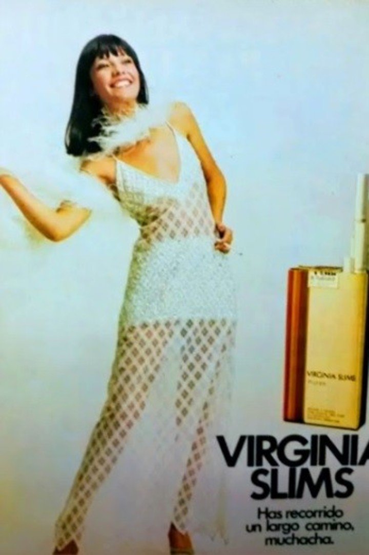 Susana Romero en la publicidad de Virginia Slims