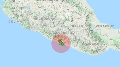 Imagen de la zona epicentral del segundo sismo, detectado a las 04:54 de la madrugada de este domingo 13 de septiembre (Foto: Twitter @SASMEX)