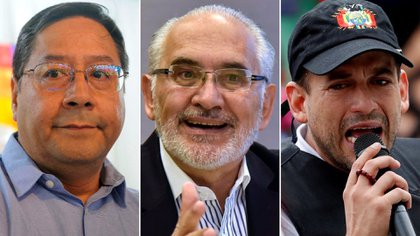 Luis Arce, Carlos Mesa y Luis Fernando Camacho, candidatos a la Presidencia de Bolivia