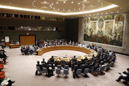 Vista general de una reunión del Consejo de Seguridad de la ONU. 