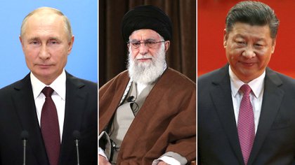 Vladimir Putin, Ayatollah Khamenei y Xi Jinping. Sus gobiernos lideran el ranking de hackeos elaborado por Microsoft (Infobae)