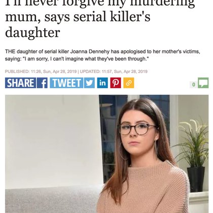 "Nunca voy a perdonar a mi mamá asesina", dijo Shianne Treanor, de 19 años, cuando habló para la prensa británica