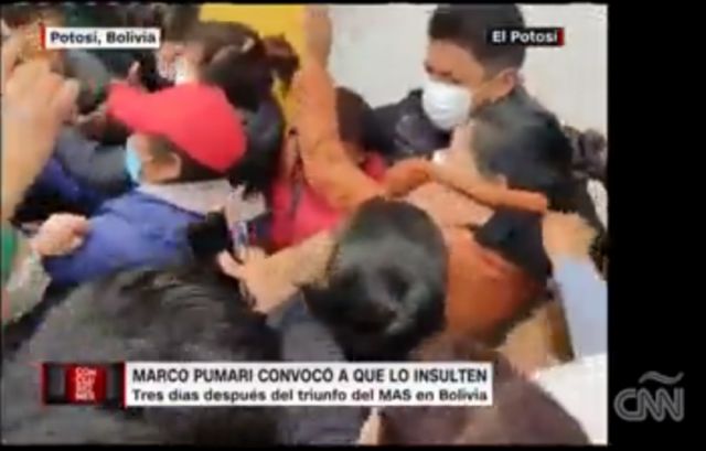 Así reflejó CNN los hechos en Potosí ante la convocatoria de Marco Pumari