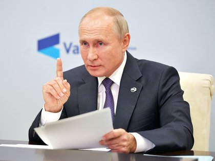 Vladimir Putin habló el jueves en una reunión del Club de Discusión de Valdai. Sputnik/Alexei Druzhinin/Kremlin via REUTERS