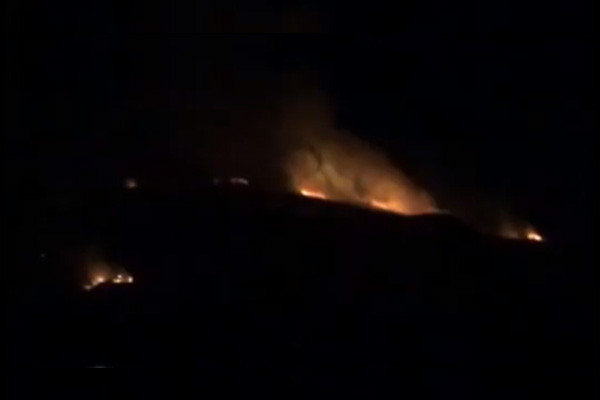 Incendio en el cerro Thunupa Foto: Captura de video Prensa Bolivia