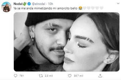 Christian Nodal y Belinda podrían establecer su compromiso en el aniversario de su primer año como novios (Foto: Twitter de Christian Nodal)