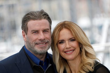 John Travolta y Kelly Preston en 2018 (Reuters / Eric Gaillard)