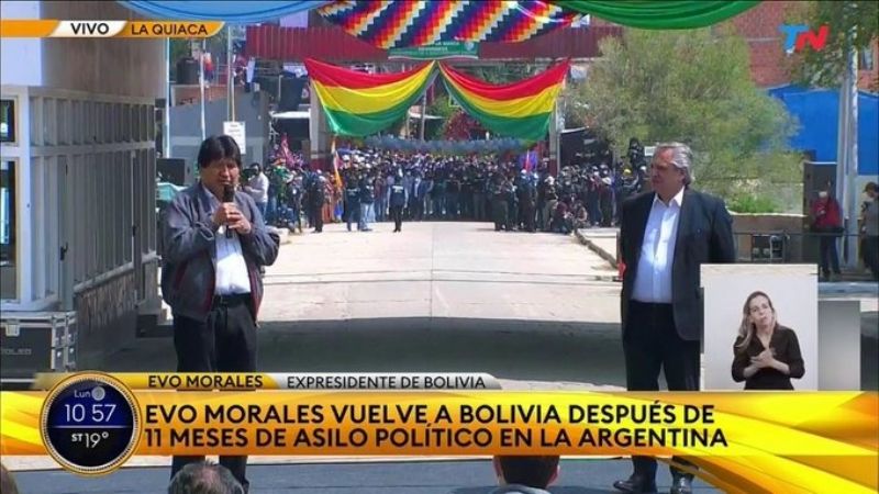 Evo llega a Bolivia: Estaba seguro que iba a volver, no pensé que tan pronto
