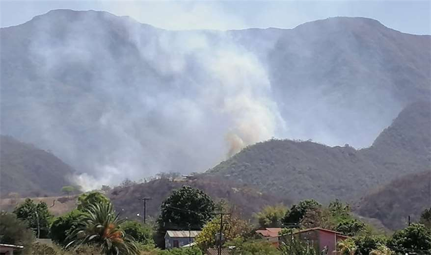 El fuego amenazó la zona urbana de Camiri. Foto. Teófilo Baldivieso 
