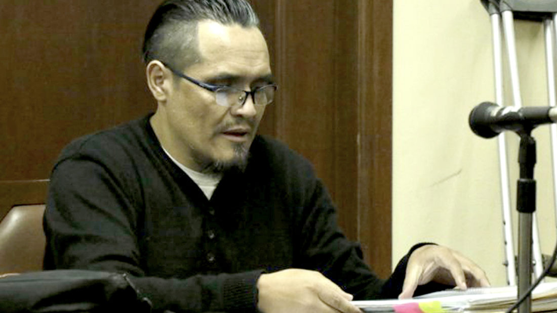 Jhasmani T., conocido como el “abogado torturador”, en una audiencia. APG