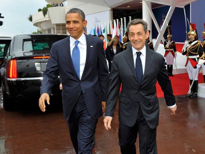 "Era puro arrebato emocional y retórica inflamada", describió Obama a Nicolas Sarkozy. "Medía 1,65 metros pero usaba alzas ortopédicas en el calzado para lucir más alto". (Reuters)
