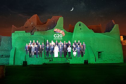 Foto anual de la cumbre del G20 celebrada en Arabia Saudita 2020