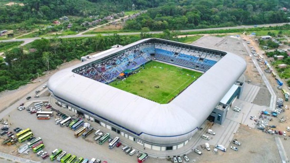 Una vista general del estadio de Villa Tunari. ARCHIVO