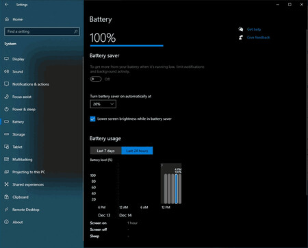 Windows 10 Battery Usage Settings Build 21277