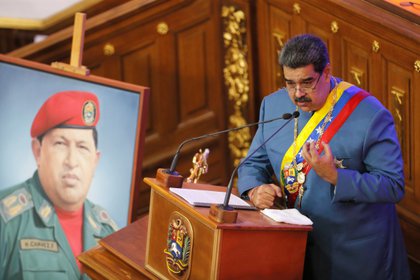 Nicolás Maduro pronunció su discurso anual sobre el estado de la nación durante una sesión especial de la Asamblea Nacional en Caracas el 12 de enero de 2021. REUTERS/Manaure Quintero