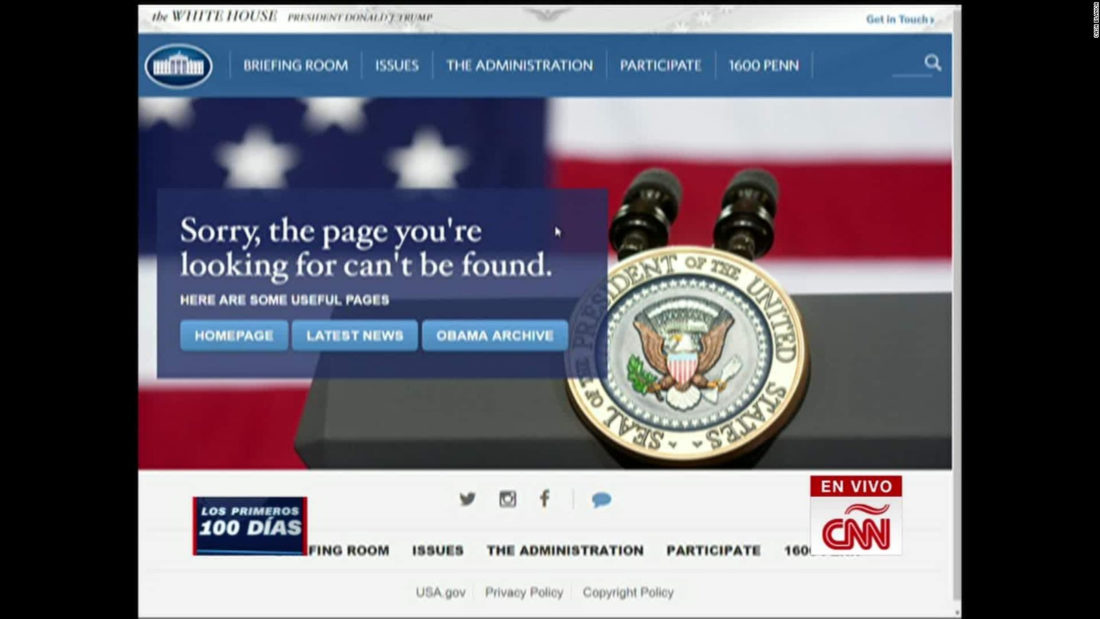 La Casa Blanca 'desaparece' su página web en español | Video | CNN