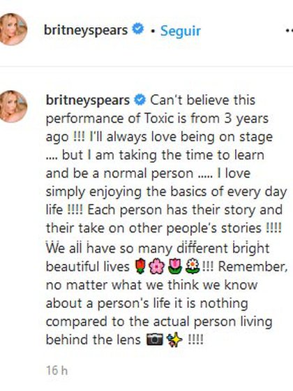 El mensaje de Britney Spears
