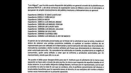 Estas son las frases de las que Luis Miguel quiere obtener el registro (Captura: YouTube Productora 69 / Programa En Shock)
