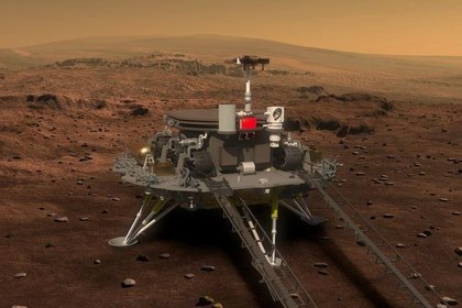 Recreación en Marte del rover a bordo de la misión Tianwen 1 (CNSA) 