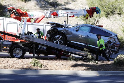 Así quedó el coche de Tiger Woods tras su brutal accidente al sur de California (EFE) 