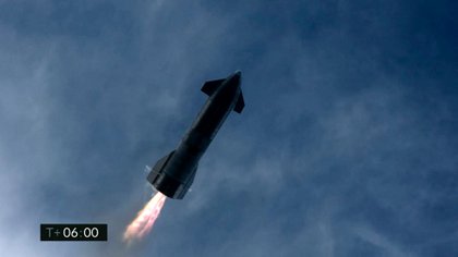El prototipo de SpaceX SN10 (Photo by Jose ROMERO / SPACEX / AFP)