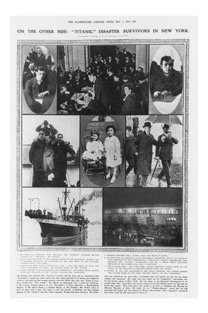 El arribo de los sobrevivientes del hundimiento del Titanic a Nueva York. Entre ellos, los huérfanos Narvatil. Credit: Photo by Granger/Shutterstock