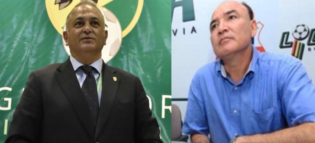 Costa (izq.), presidente de la FBF, y Menacho, dirigente de Guabirá. Fotos. Internet