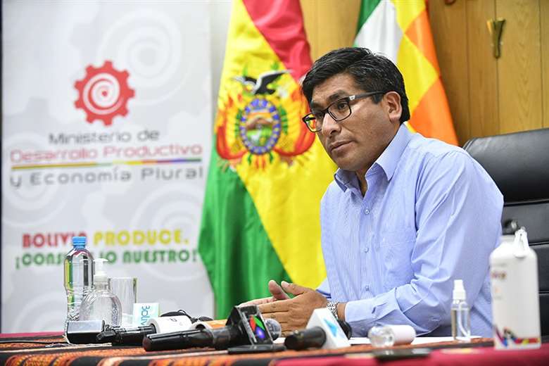 El ministro de Desarrollo Productivo, Néstor Huanca