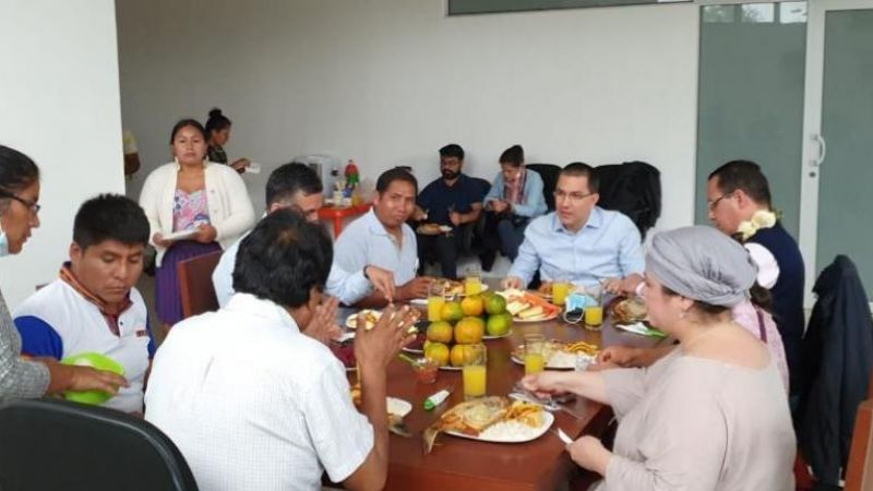Canciller venezolano se reunió con Evo en el Chapare