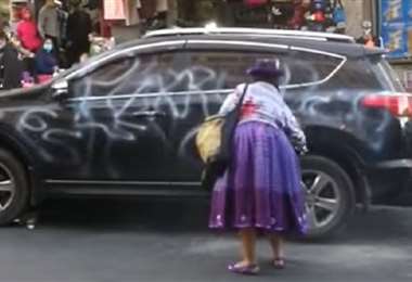 Captura del video filmado el jueves en La Paz