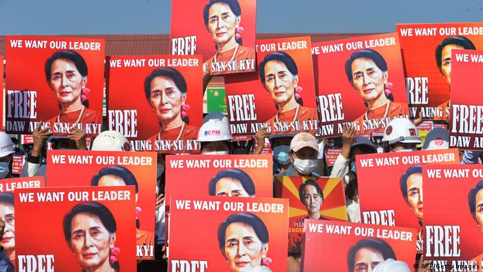 Myanmar Protest Demonstration Aung San Suu Kyi 