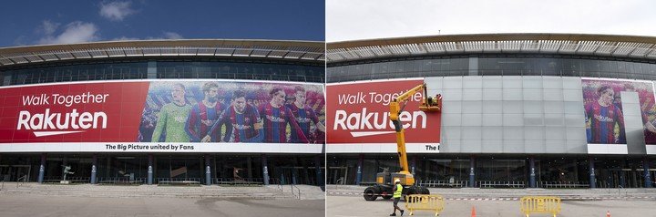 Antes y después: Messi ya no está en el Camp Nou.