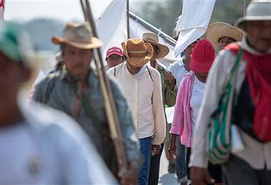 Durante casi un mes marcharán los indígenas pidiendo frenar avasallamientos. Foto: RRSS