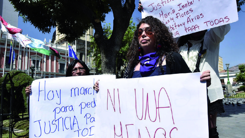 Bolivia registra 5 feminicidios y un infanticidio en casi una semana